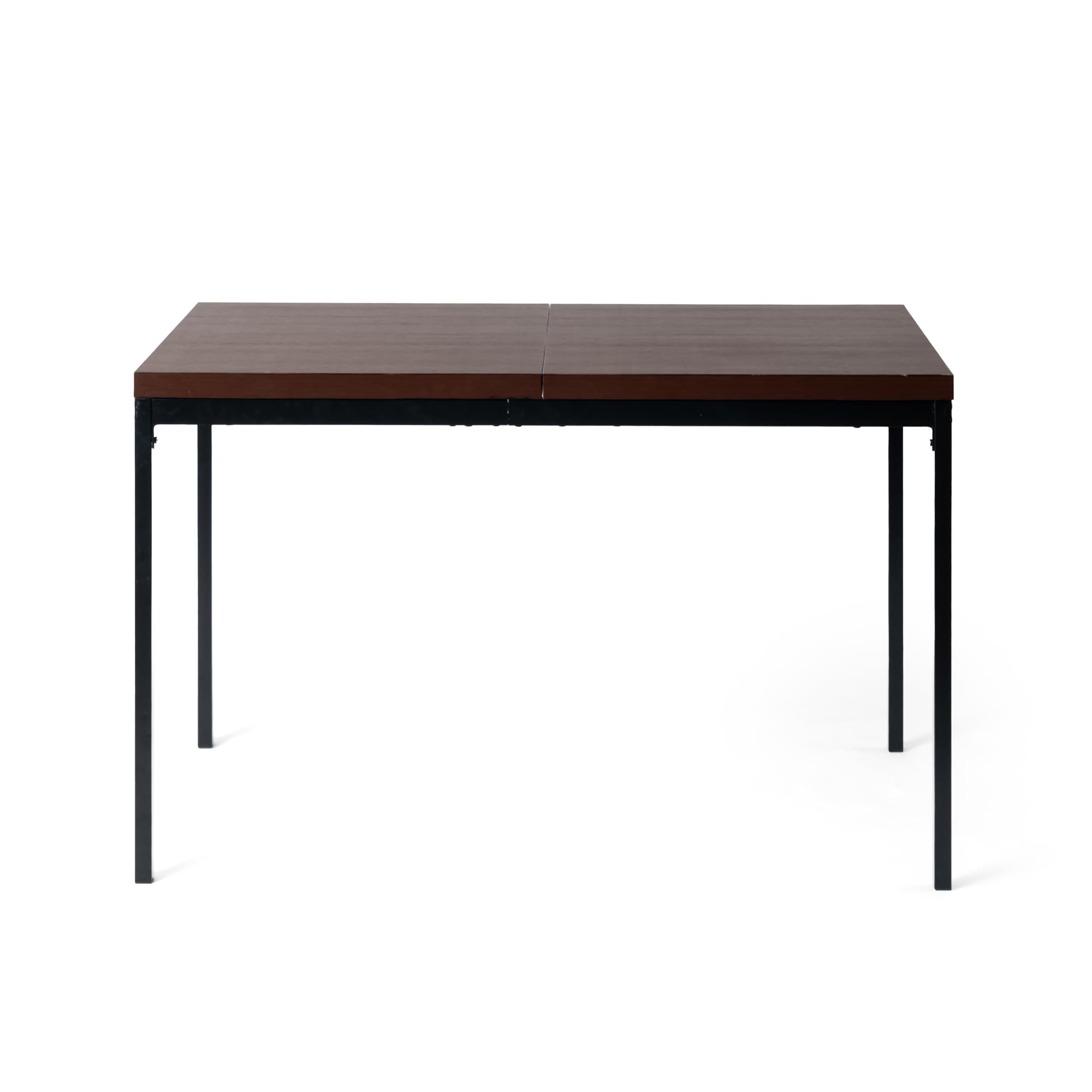 HOMYLIN Rechteckiger Konferenztisch mit Walunt-Holz-Laminatplatte und Metallrahmen, moderner Bürotisch für 4–6 Personen, Braun