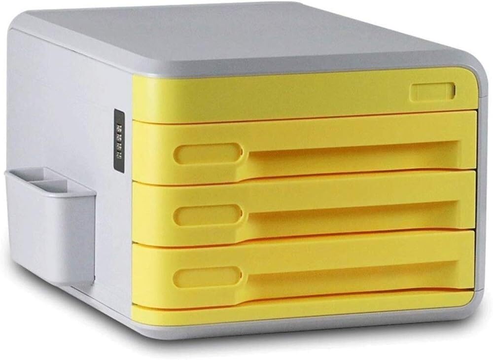 Archivio da scrivania, archivio da scrivania, Scatola portaoggetti da scrivania, con cassetto con Serratura a Password, Multistrato, per Ufficio, casa, Centro Commerciale