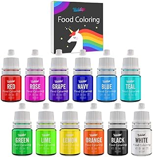 Vividye Food Colouring Set - 12 Vivid Colours for Baking, Cake Decorating, Icing, Cookie, Fondant and Macaron Liquid Tasteless Colour Dye DIY Soap Making Crafts 6ml Each