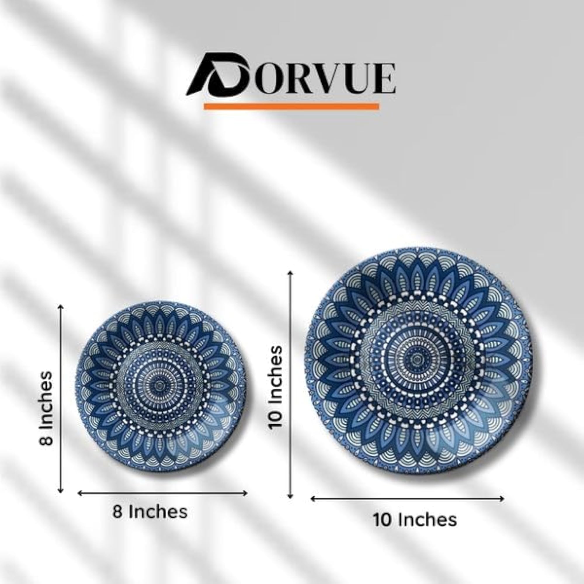 Beautiful Blue and White Mandala Ceramic Decorative Wall Plate