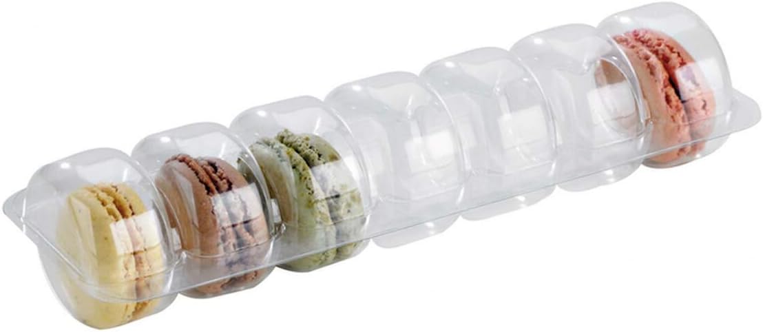 PacknWood 210MACINS7 Long Clear Insert 7 Macarons - 8.4 x 2.4 x 0.8 In44; Pack Of 150
