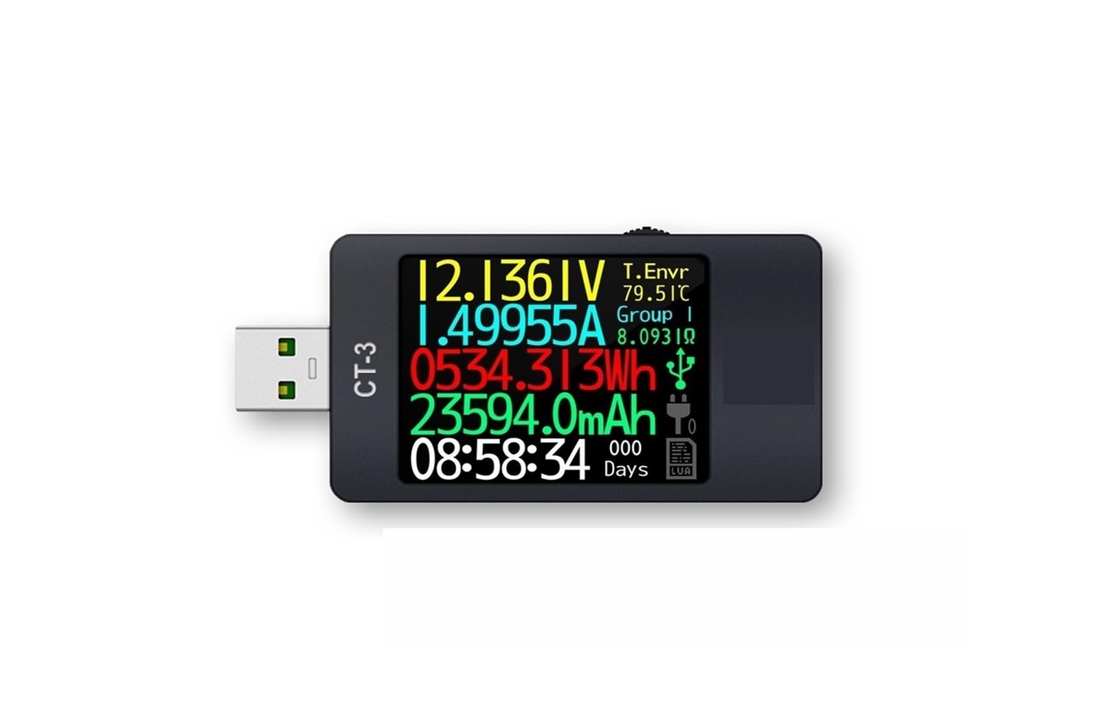 USB Tester USB 3.1 Power Meter Tester Digital Multimeter Current Tester Voltage Detector Lua Interpreter Integrated DC 26V 6A More Convenient Detection(CT-3AL)