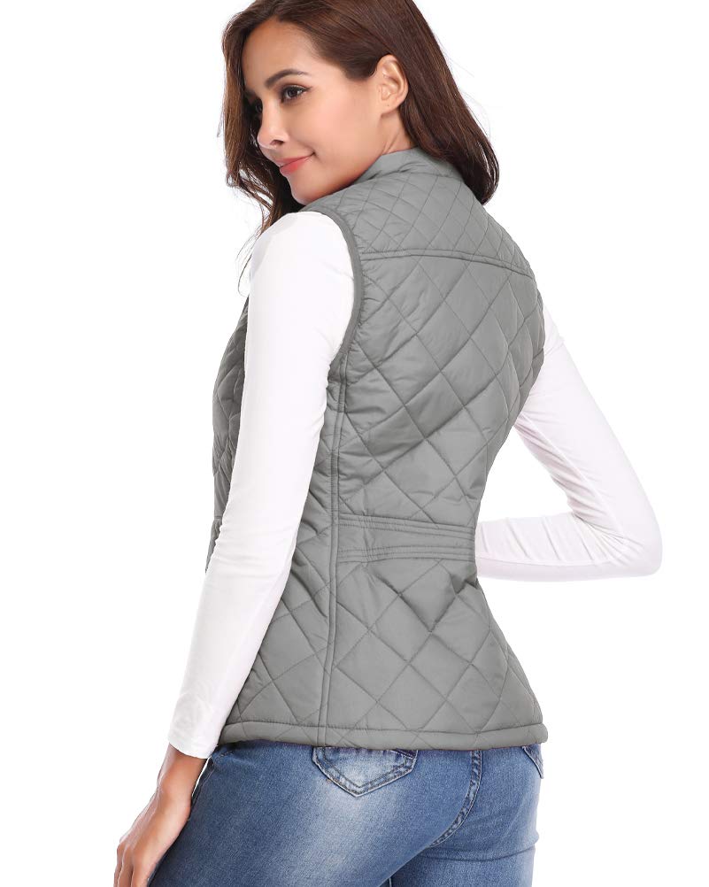 fuinloth Gilet Donna Smanicato Invernale Panciotto Dritto Collarei Giacche Ultraleggeri Senza Maniche Giacca con Tasca con Cerniera