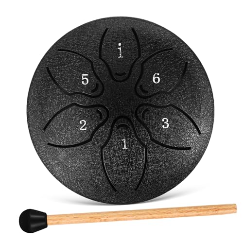 BESPORTBLE Tongue Drum Music Kit 3 Inch Mini Rain Drum for Garden 6 Notes Sturdy Metal Comfortable Play for Boys and Girls Adults