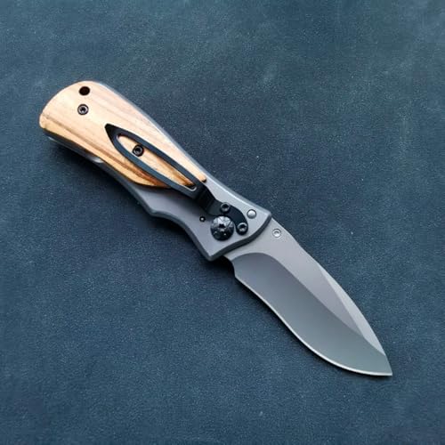 Canivete Tatico de bolso portatil pratico leve resistente cabo madeira e matal BCK x35 clip camping