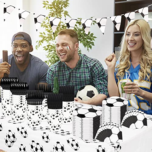 114 Pçs Decorações De Festa De Futebol - Bola de Futebol Talheres Jantar Decorações Suprimentos Para