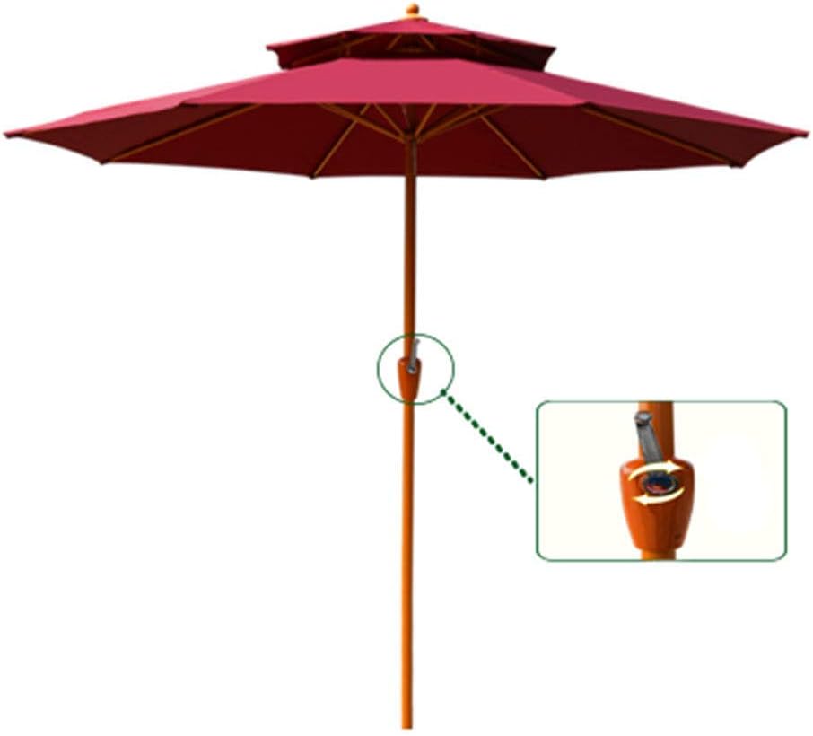 2.7 x 2.5 m Garden Patio Outdoor Wooden grain Sun Shade Umbrella Canopy - color optional good