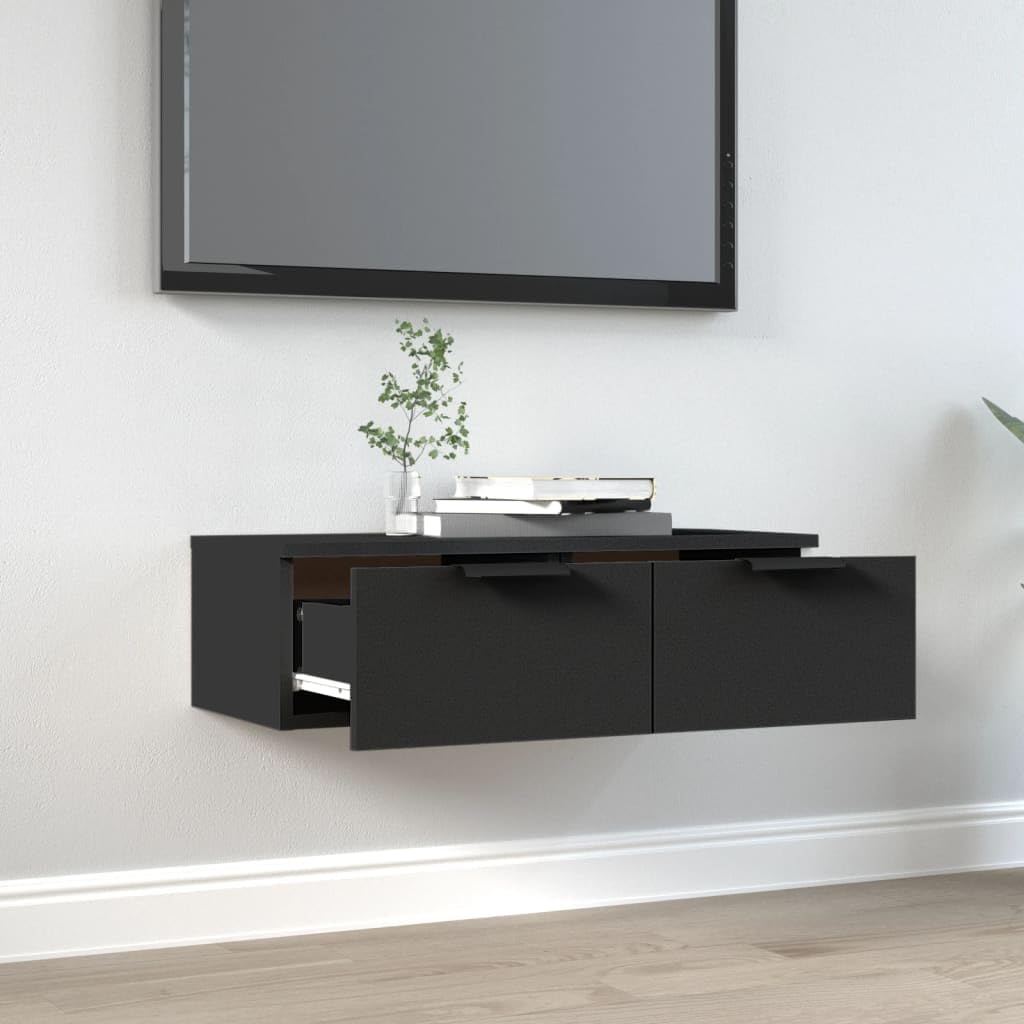 Armadietti & Stoccaggio-Pensile Nero 68x30x20 cm Legno Ingegnerizzato