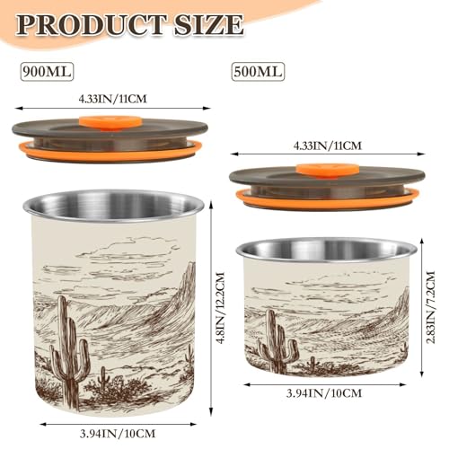 Envase hermético de acero inoxidable para café 900 ml miniatura 2