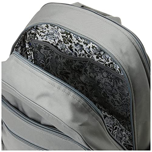 Image of Vera Bradley Women's Cotton Campus Backpack, Galaxy Gray - Recycled Cotton, One Size
