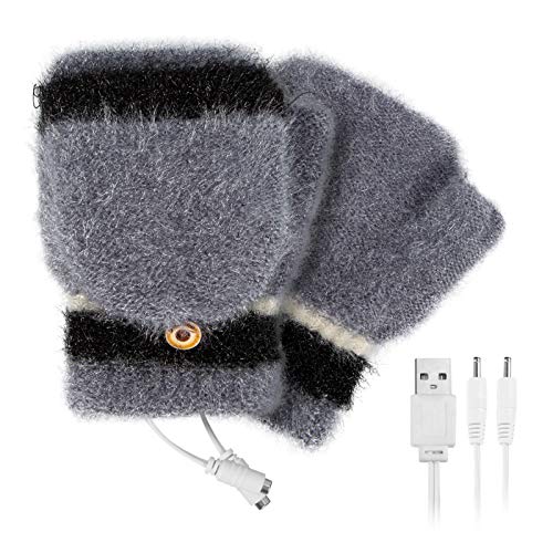 Jinxuny Women Winter Gloves Usb Heated Knitting Hands Warmer for Working Winter Gift