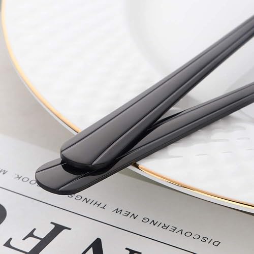 Miniatura 6 de BuyGo - Juego de cubiertos de 32 piezas para 8 vajillas de acero inoxidable, incluye cuchillo, tenedor, cuchara, cucharilla, apto para lavavajillas