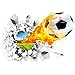 SAFLYSE Wandtattoo 3D Realistisch Fußball Geknackte Wand Effekt DIY PVC Wandaufkleber Kinderzimmer Wandsticker 70 x 50cm