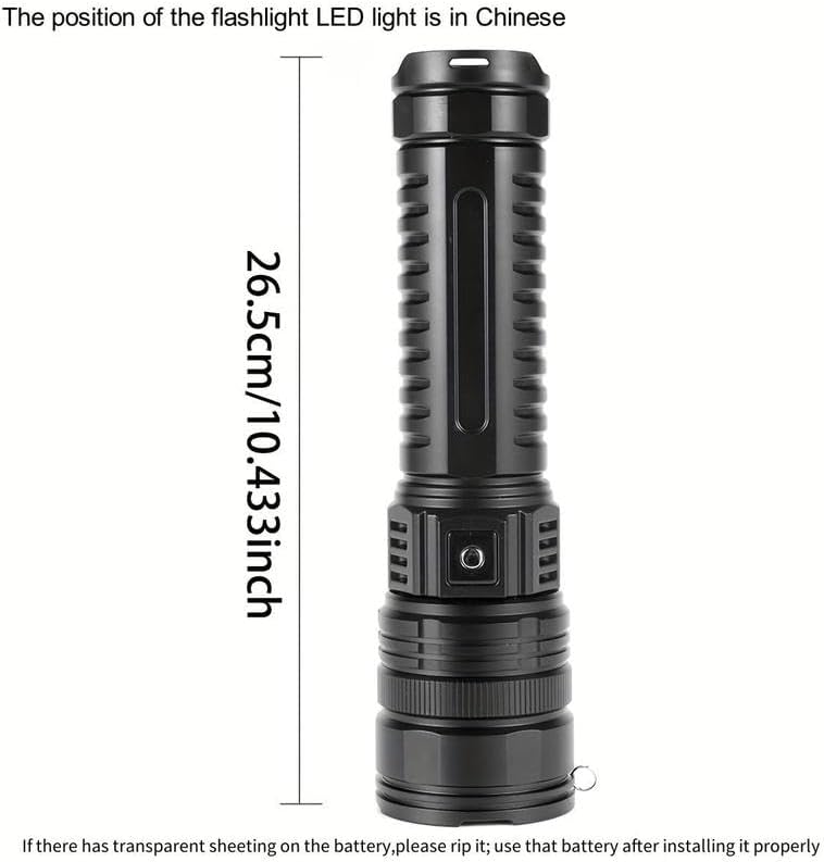 Miniatura 2 de Linterna LED recargable de alta potencia, linterna táctica con zoom de 5 modos, linterna con haz de largo alcance y luz COB, linterna portátil al