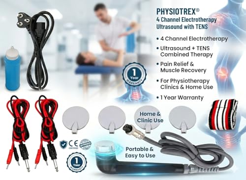 Image of PHYSIOTREX 4 Channel Electrotherapy Equipments | Ultrasound Machine for Physiotherapy | Ultrasonic With TENS | With 1 Year Warranty (Light Green, 4 Channels Heavy)