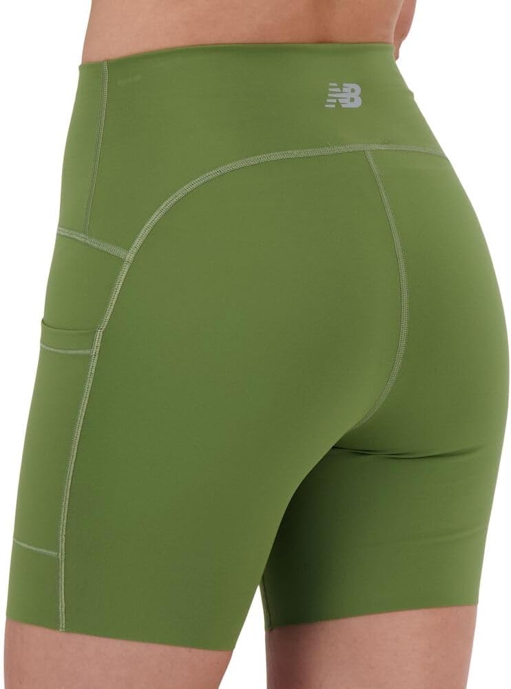New Balance Womens Nb Sleek Pocket High Rise Short 6" - Image 4