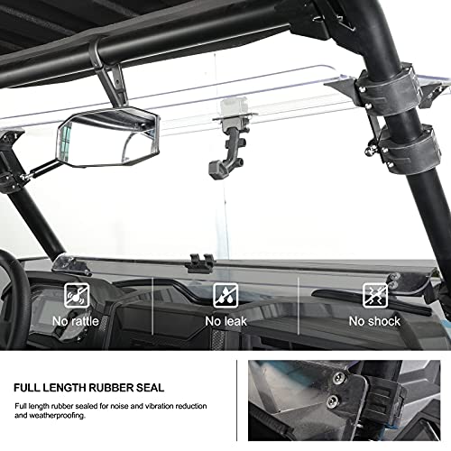 KIWI MASTER Hard Coat Poly 3-IN-1 Flip Windshield for 2019-2023 Polaris RZR XP 1000/ Turbo Accessories Heavy Duty Polycarbonate Scratch Resistant