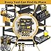 Kalrin Wooden 4-Tier Power Tool Organizer Wall Mount with 5 Outlet Charging Stations, Garage Tool Organizers and Storage with 4 Drill Holders, Power Tool Storage for Workshop, Basement, Pure Black