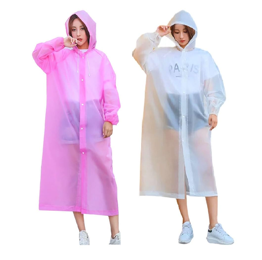 f y v Waterproof EVA Raincoat for Women with Hood, Full Length Reusable Rain Wear, Lightweight Rain Coat for Travel & Outdoor (Pack of 1)-picture-17