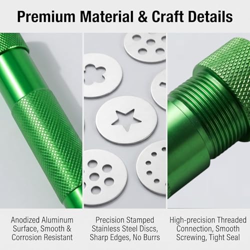 Extruder aus Edelstahl, für Zuckerpaste, Extruder, zum Dekorieren von Ton, Kuchen, Fondant, Kuchen, Zucker, Ton, Basteln, Dekorieren (grün)