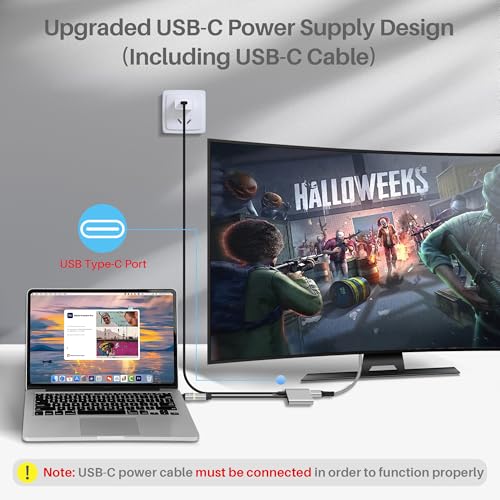 Purcopper DisplayPort to Dual HDMI Adapter (Dual 4K@60Hz),DP Port to HDMI 1 in 2 Out Splitter Extended Display MST 1 DP Male to 2 HD Female for Double Monitors, PC, Graphics Card