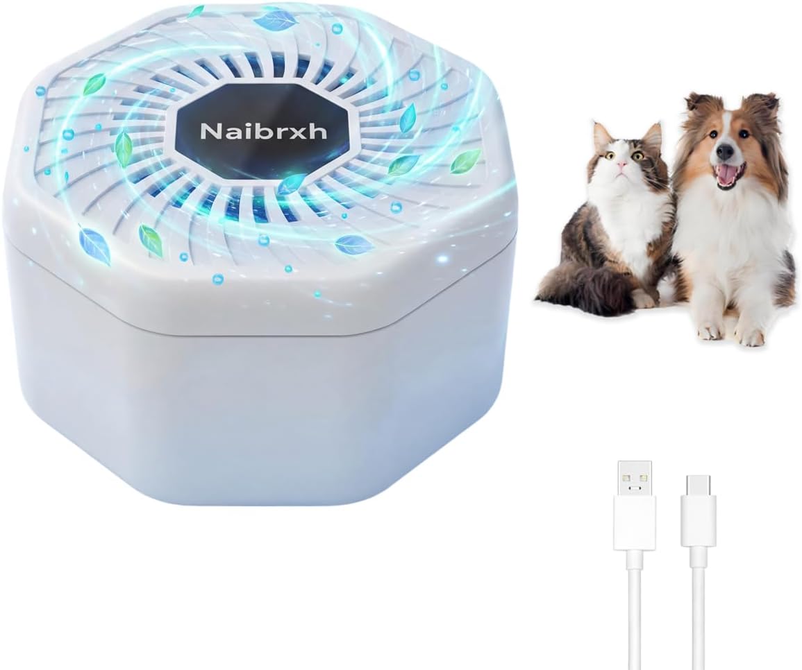 Cat Litter Deodorizer – 99% Odor Removal, Ozone Rechargeable Air Purifier for Pets, Strong Odor Eliminator for Litter Box,Toilet, Closet,Shoe,Garage-Filterless Odor Remover, Safe & Quiet Air Freshener