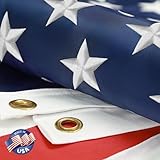 American Flag 2x3 FT For Outside 100% Made in USA,Heavy Duty,Most Durable Nylon US Flag,Luxury Embroidered Star with Brightly Colored Brass Grommets Premium US Flag (2 x 3 Ft)