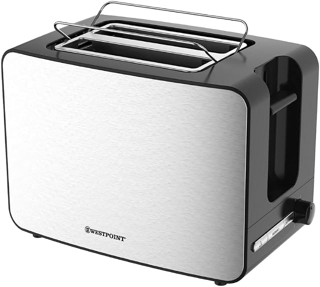 Westpoint 2 Slice Toaster, Stainless Steel, 2 Slice, Brushed and Polished