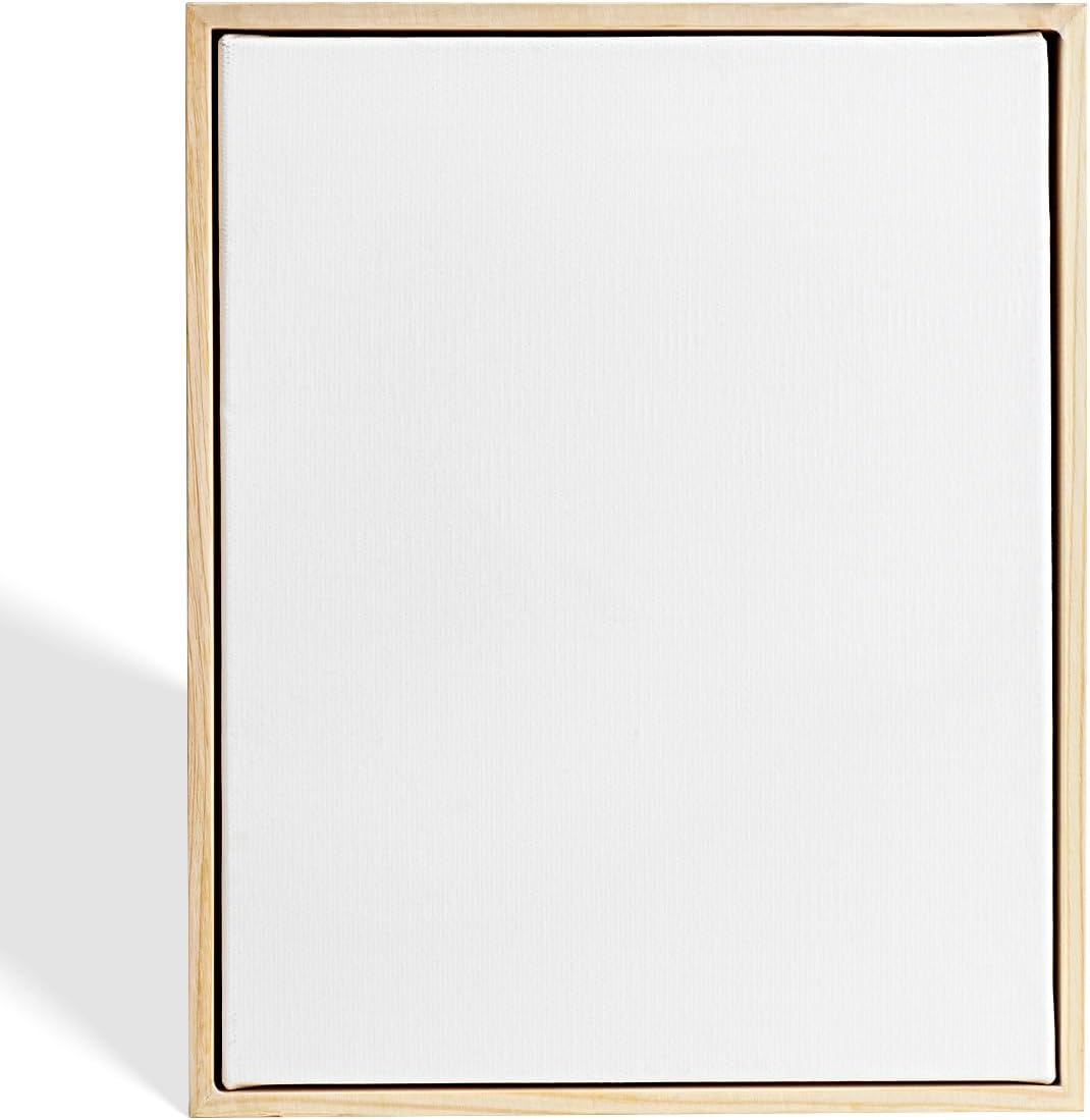 40x50cm Stretched Canvas with Pinewood Frame (1pk), 3.8cm Deep Edge, 4.8cm Pine Frame, Linen & Cotton Blend, Medium Grain, Triple-Primed 450gsm, Durable Blank Canvas for Oil & Acrylic