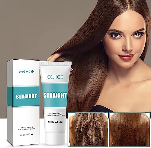 Eelhoe Straight Hair - Eelhoe Straightening Cream, Eelhoe Keratin Treatment Hair Straightening Cream, Silk & Gloss Hair Straightening Cream, Protein Correcting Hair Straightening Cream (1Pcs) #TOP1