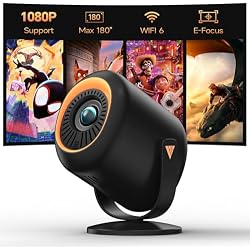 Projector with Wifi and Bluetooth Native 1080P, 4K Supported, Home Movie Projector with HDMI, USB, Type‑C, Compatible with Smartphone/ Tablet/ Laptop/ TV Stick/ PS5 for Gaming, Home Cinema