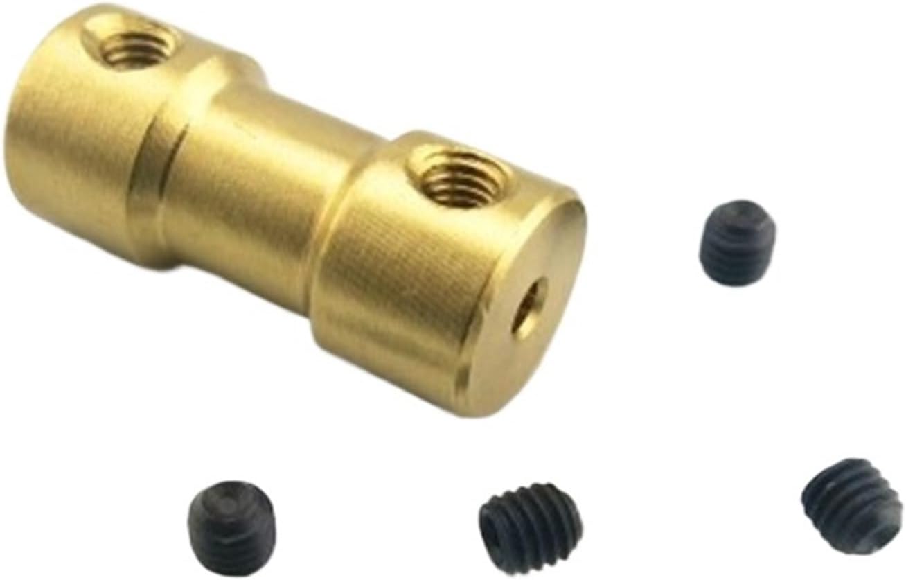 2pcs 2/2.3/3/3.17/4/5/6mm Brass Rigid Motor Shaft Coupling Coupler Motor Transmission Connector with Screws(3mm-3mm 2pcs)