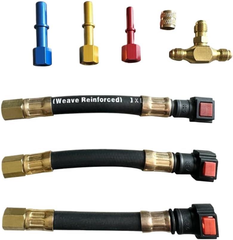 Fuel Pressure Tester Kit 0-100PSI with 3 Sizes Adapters Compatible with Car Motorcycle Fuel Pump