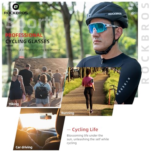 Image of ROCKBROS Polarized Sports Sunglasses Men Women - UV400 Protection Goggle with Myopia Frame for Running Cycling Driving