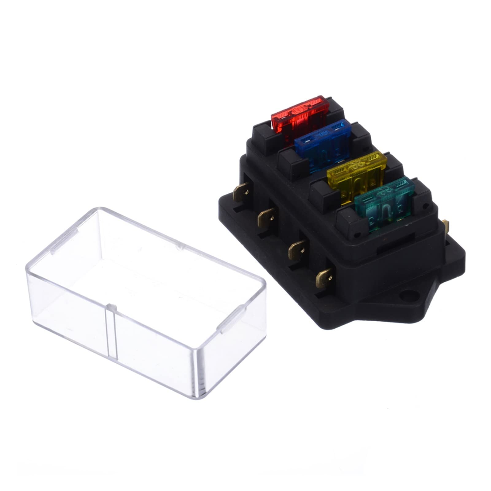 4 Mini Portafusibili A Rubinetto Per Auto, Lama ATO/ATC, Con Fusibili Da 10 A, 12V-24V, Set Completo