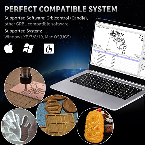 500W CNC Router Machine, MYSWEETY 4540 CNC Wood Router 3 Axis Metal Milling Machine for Engraving Carving Wood Acrylic MDF PCB Plastic, Working Area: 430 * 390 * 90mm(16.9 * 15.4 * 3.5inch)