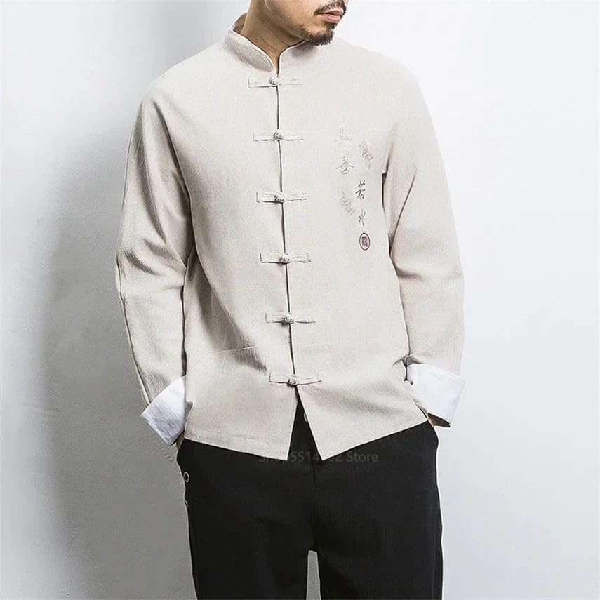 Hanfu homme broderie grue en coton de qualité supérieure pour art martial