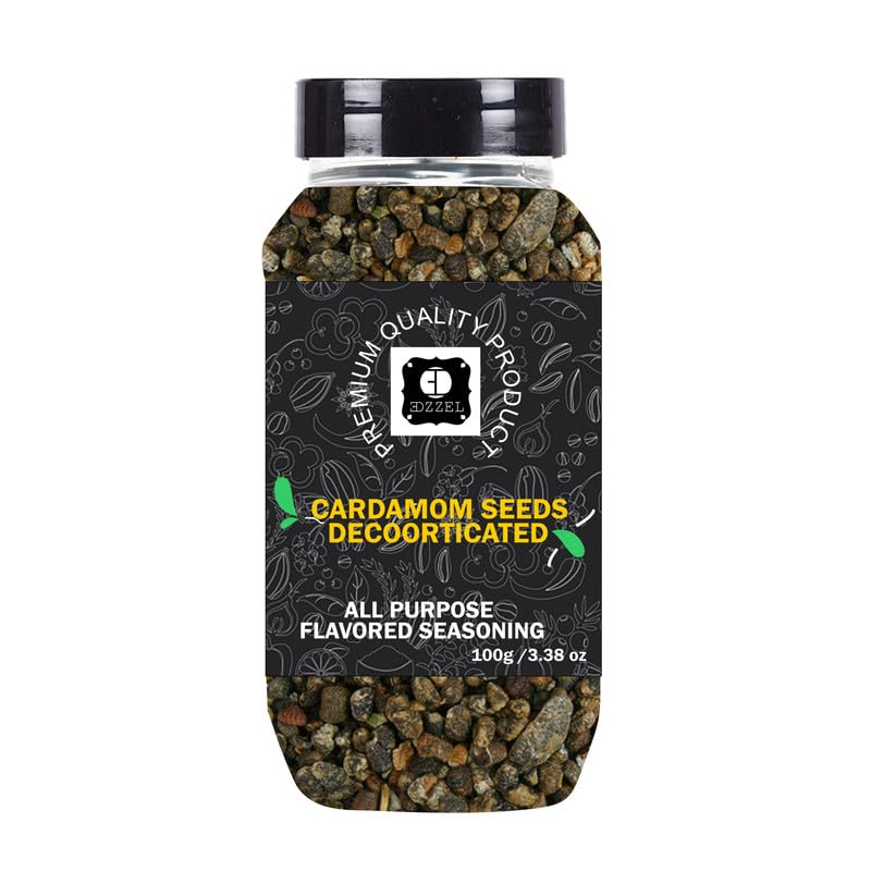 EDZZEL Semillas naturales de cardamomo indio de, decorticadas, caja de 100 gramos (juego de 2)