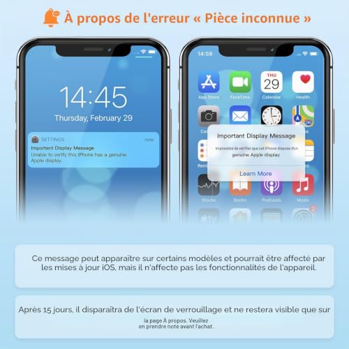 Écran de remplacement iPhone 14 pour rénover l'affichage tactile 6.1"