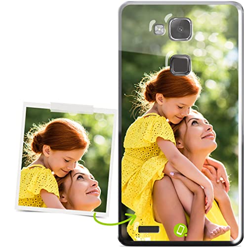 Coverpersonalizzate.it - Cover personalizzata compatibile per Huawei Mate 7 con la tua foto o la tua frase - Custodia personalizzata in tpu trasparente