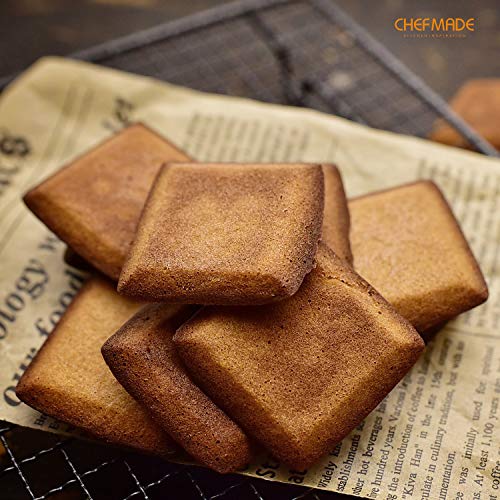 CHEFMADE Financier Cake Pan - 12-Cavity Non-Stick Square Muffin Bakeware for Oven Baking (Champagne Gold) - Image 6