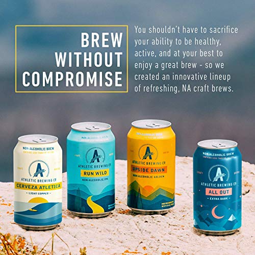 Athletic Brewing Company Craft NA - 12 Pack x 12 Fl Oz Cans - Upside Dawn Craft Golden - Low-Calorie, Award Winning - Subtle Aromas with Floral and Earthy Notes