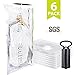 VICOODA Storage Bags, Reusable Hanging Vacuum Storage Bags for Clothes, Save 3X More Storage Space, Double Zip Seal, Odour & Mold Resistant, Travel Hand Pump Included, 6 Pack, 41.3 x 27.6 inch