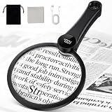 Magnifying Glass with Light, 10X 20X 45X Lighted Magnifying Glass(Black)