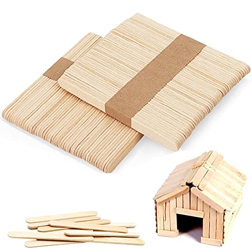 100PCS Crafts Lolly Sticks Lollipop Sticks Wooden,Natural Wood Sticks Lolly Sticks for Craft, DIY Ice Cream Stick LCE Cream Sticks for Craft Project Ice Cream Scoops