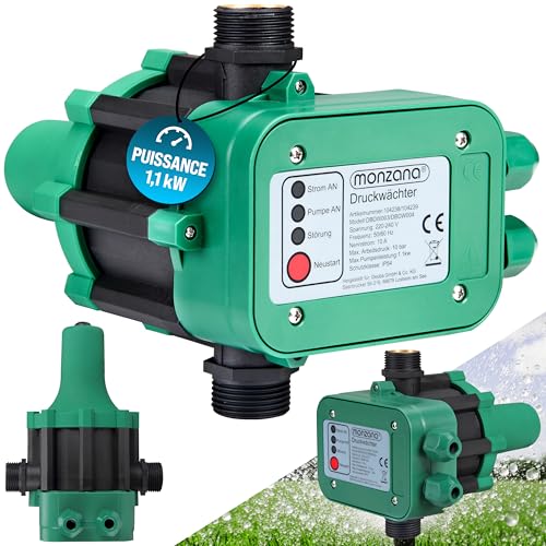 MONZANA® Pressostat pompe eau sans câble 10 bar protection fonctionnement à sec contrôleur pompe pression interrupteur de pression surpresseur