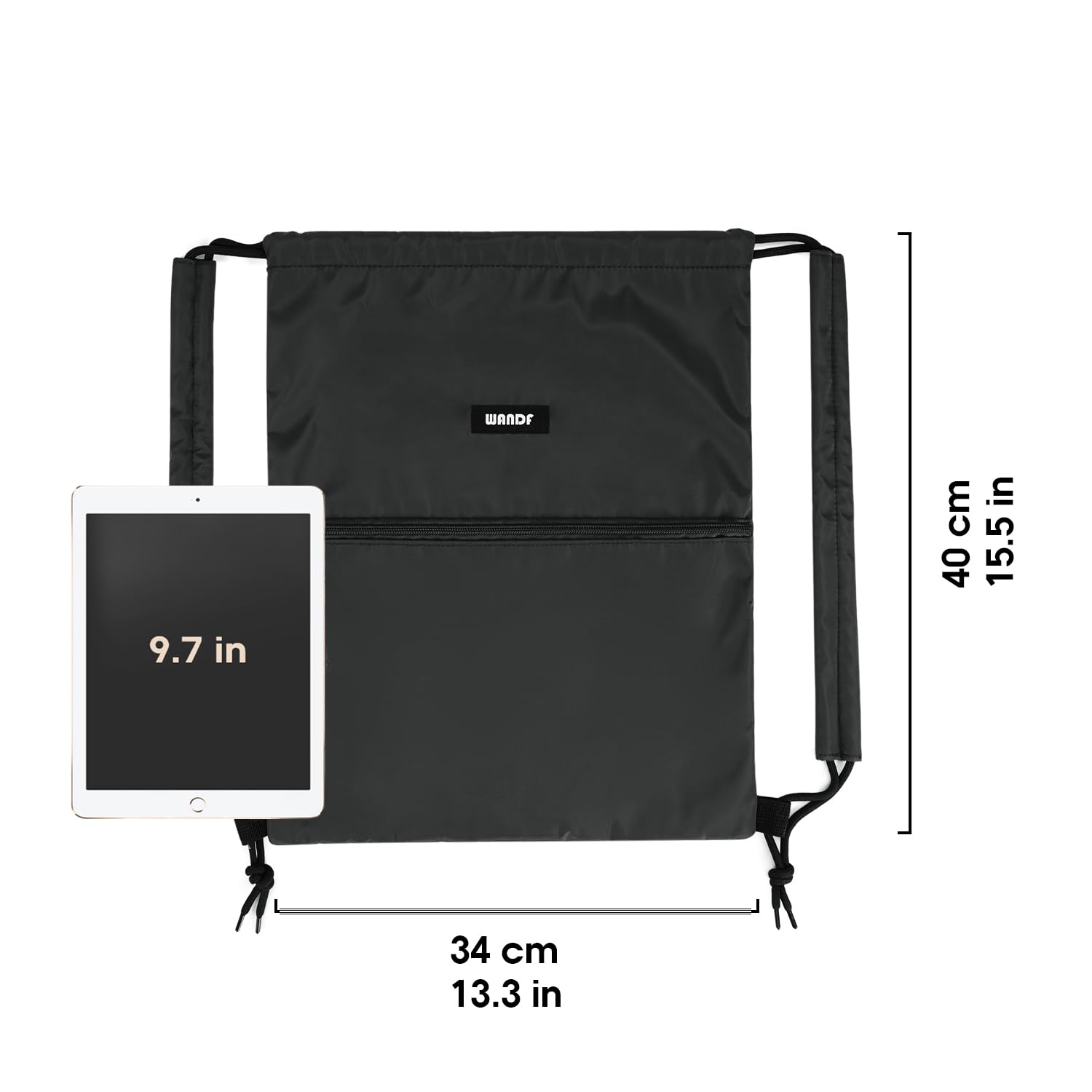 WANDF Sac à Dos à Cordon avec épaulettes Sac de Sport Piscine Dos Sport Sport Cordon réglable pour Hommes et Femmes avec Poche intérieure 11 litres pour Le et Les Voyages