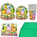 Zoo Animal Party Supplies Platos y Tazas de Fiesta de Cumpleaños para Niños Servilletas Juego de Mantel Platos de Fiesta de Safari en la Selva, para 10 Invitados