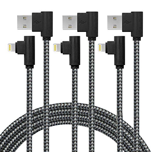 90 Degree Phone Cable Fast Charger Nylon Braided Data Cord 90 Degree Elbow