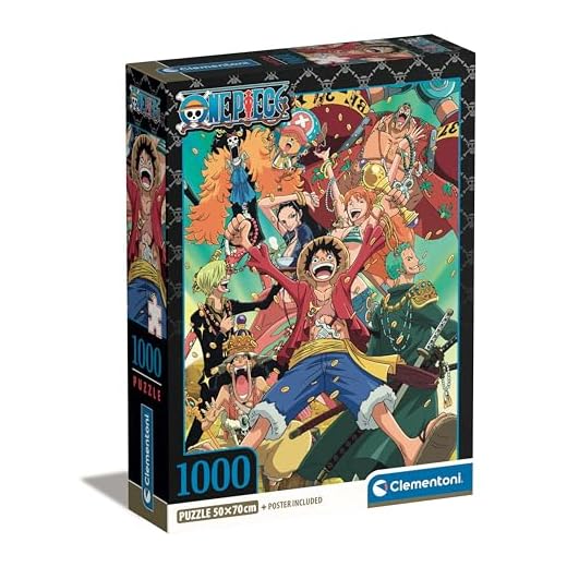 Clementoni One Piece 39921 Puzzle de 1000 Piezas con póster – Juego de táctica para los Fans del Manga y del Anime – para Adultos y niños a Partir de 14 años